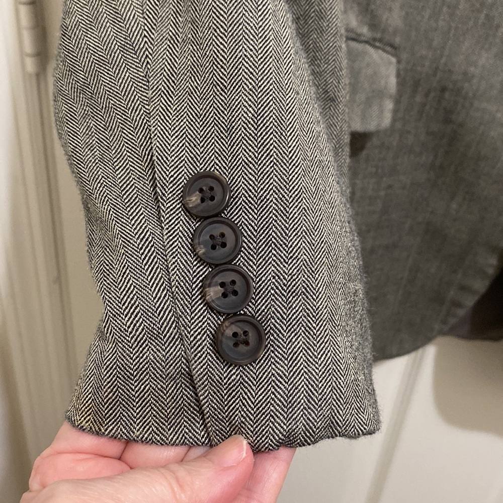 Lauren by Ralph Lauren Men Herringbone Silk & Wool 46R Blazer - Picture 4 of 14